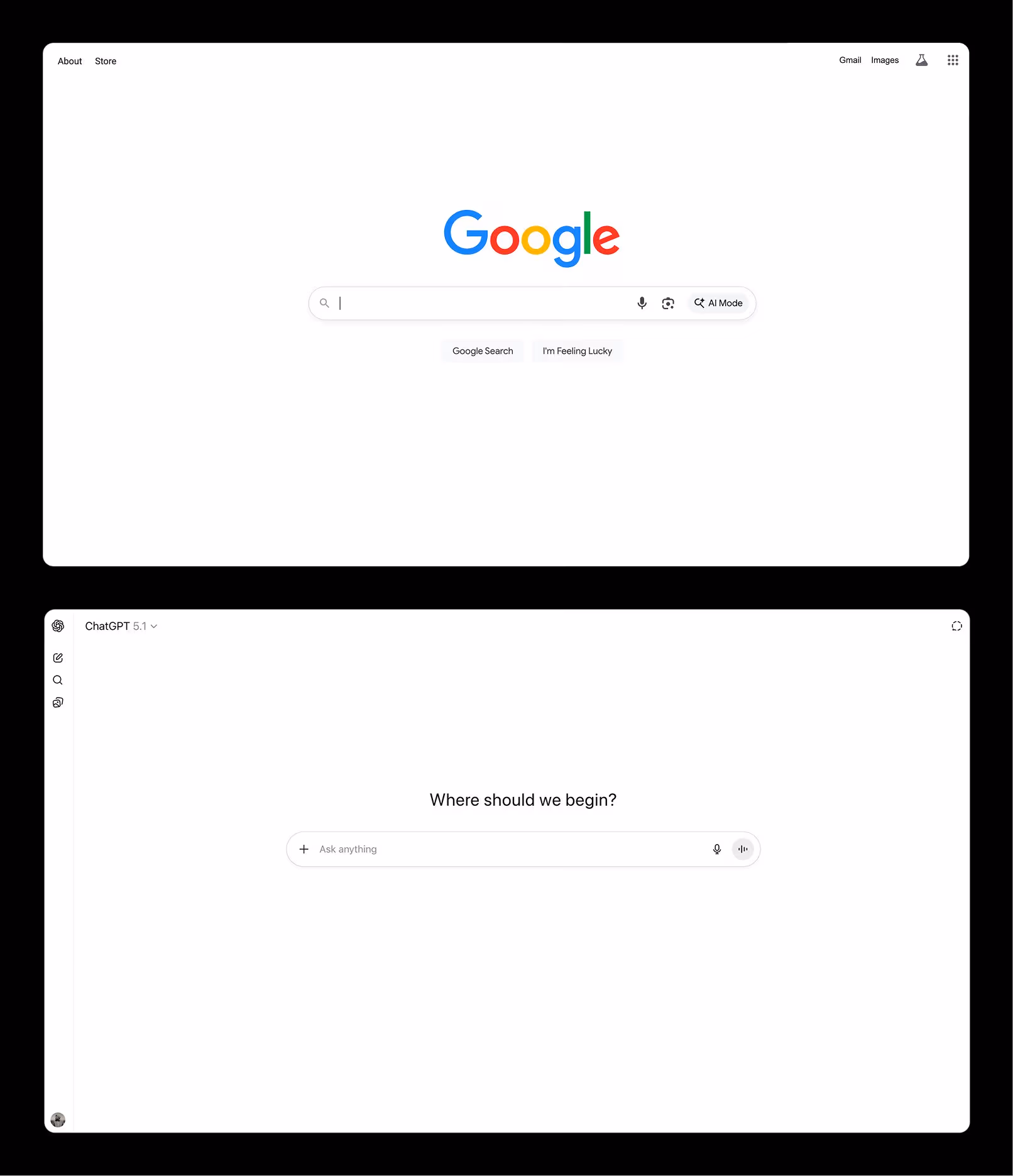 The most popular form of AI today look like Google search of the past. To quote Marshall McLuhan: "we are always driving into the future via the rearview window."