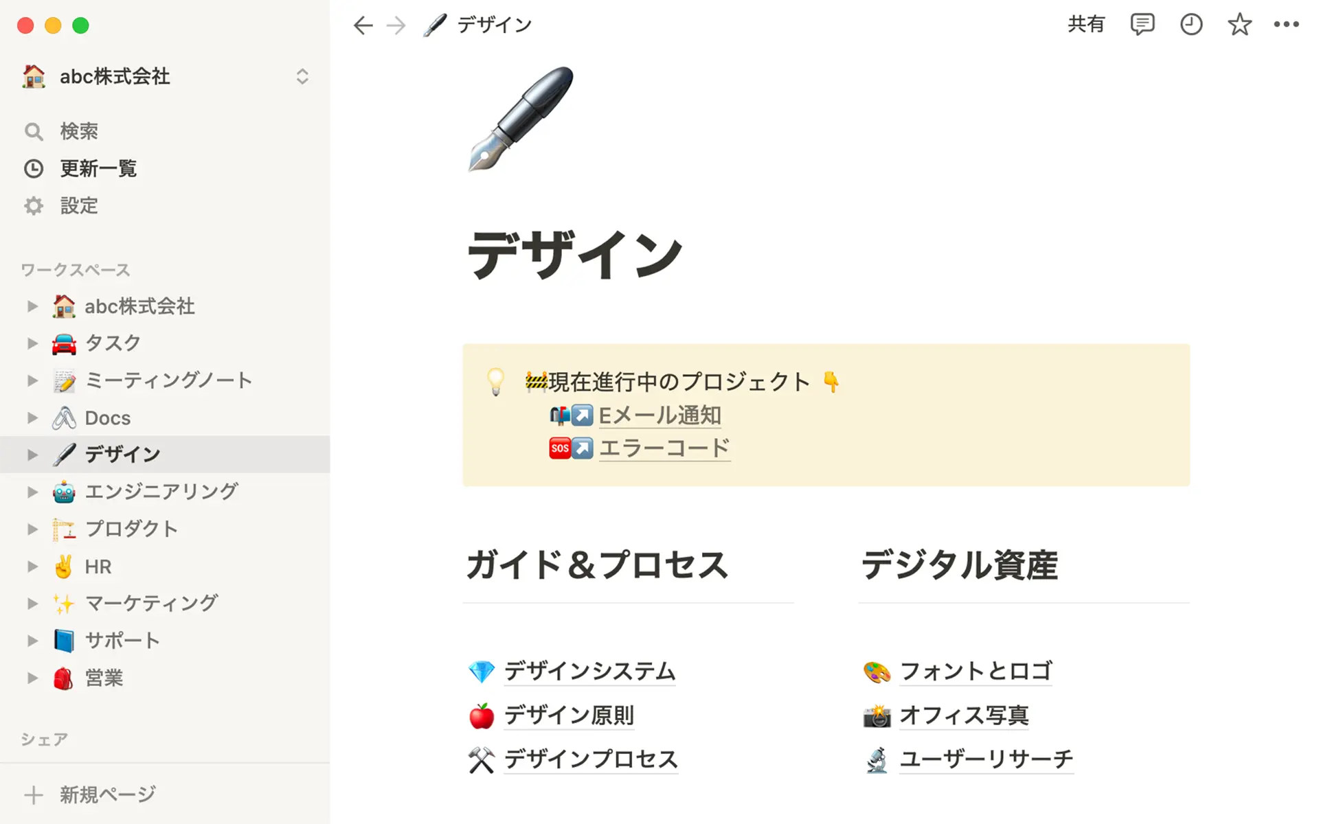 各チームは、自分たちの業務に合わせてカスタマイズした独自のWikiを持つことができます。