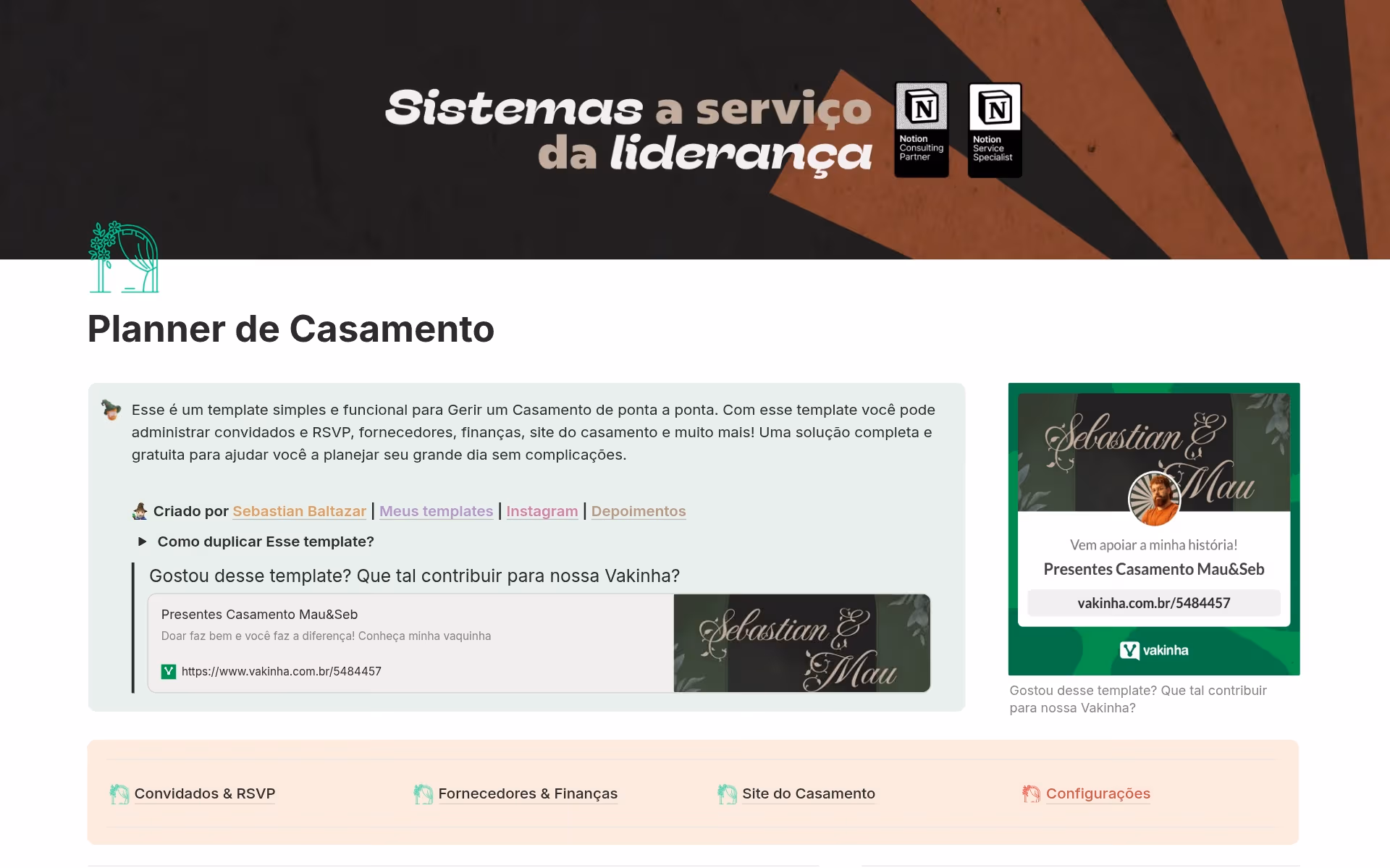Captura de tela da coleção Apaixonados e organizados por Notion