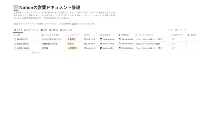 Notionの営業ドキュメント管理