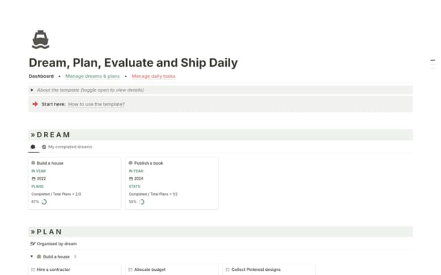 Dream, plan, evaluate and ship